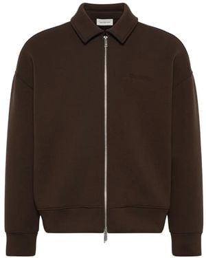 Calvin Klein Logo-Embroidered Zip-Up Jacket - Brown
