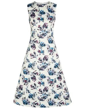 Emilia Wickstead Rumi Floral-Print Sleeveless Midi Dress - White