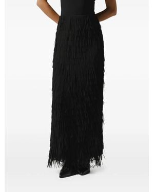 Baobab Falda Larga Cloe Con Flecos - Negro