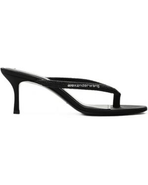 Alexander Wang Courtney 65Mm Thong Logo Sandals - White