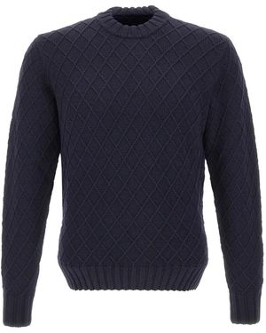 FILIPPO DE LAURENTIIS Diamond-Knit Jumper - Blue