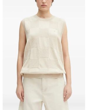 Carhartt Checked Sleeveless Knitted Top - White