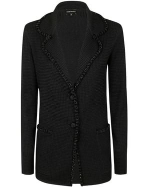 Emporio Armani Crystal Embellished Blazer - Black