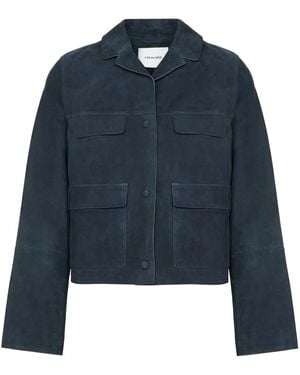 Yves Salomon Suede Jacket - Blue