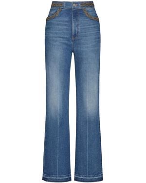 Valentino Garavani Jeans Svasati Con Decorazione - Blu