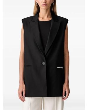 ARMANI EXCHANGE Blazer Sans Manches À Logo Imprimé - Black