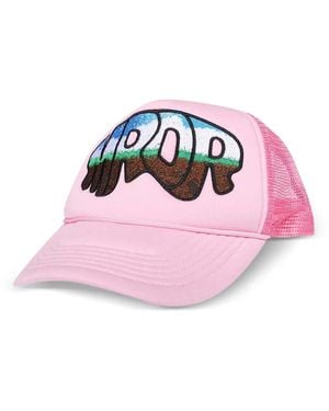 Who Decides War Embroidered-patch Trucker Cap - ピンク
