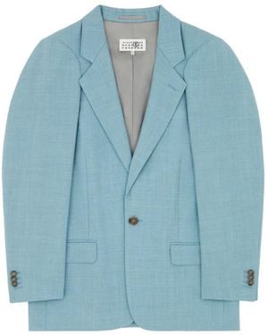 MM6 by Maison Margiela Wool Tailored Jacket - Blue