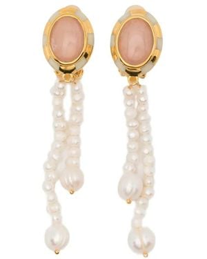 Aurelie Bidermann Boucles D'Oreilles Mirasol À Perles - White