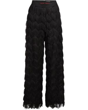 KARL LAGERFELD Karl Studio Logo-Detail Fringe Trousers - Black