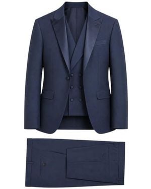 ETIEM TEXTIL S.L. Peak-Lapel Three-Piece Suit - Blue