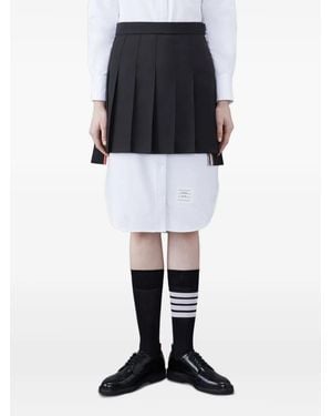 Thom Browne Wool Fresco Pleated Mini Skirt - Black