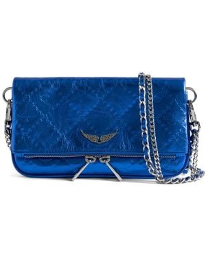 Zadig & Voltaire Rock Quilted Chain Shoulder Bag - Blue