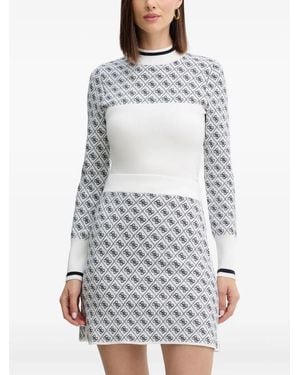 Guess Logo-Patterned Jumper - White