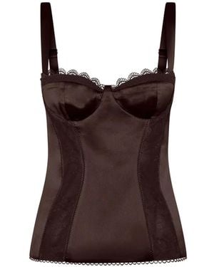 Nicholas Dara Lace-Detail Top - Brown