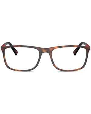 Prada Linea Rossa Tortoiseshell-Effect Rectangle-Frame Glasses - Brown