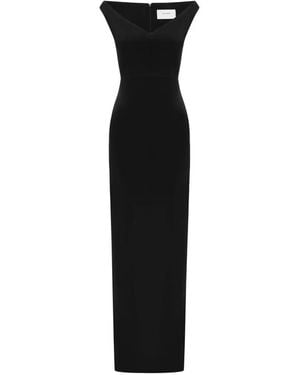 Alex Perry Off-Shoulder Slit-Detail Maxi Dress - Black