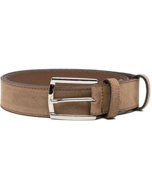 Eraldo Suede Buckle-Fastening Belt - Brown