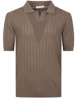 Cruciani T-Shirt En Maille À Design Côtelé - Marron