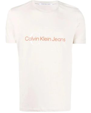 Calvin Klein Logo-Lettering T-Shirt - White