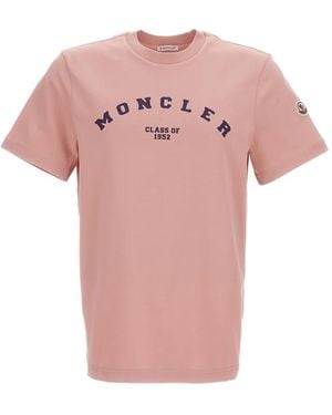 Moncler Logo-Print T-Shirt - Pink