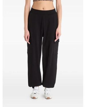 EA7 Logo-Print Track Trousers - Black