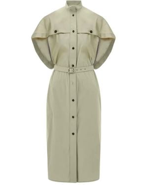 Ferragamo Vestido camisero con cinturón - Verde