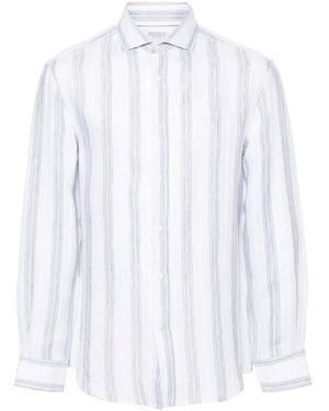 Brunello Cucinelli Striped Linen Shirt - White