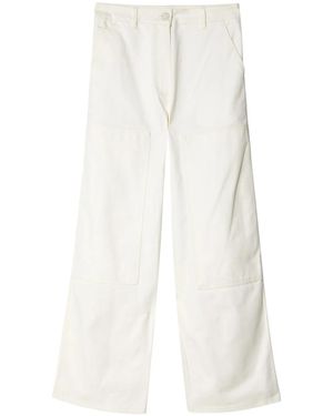 Cecilie Bahnsen Double-Knee Straight-Leg Cotton Trousers - White