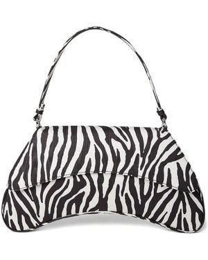 Simon Miller Zebra-Print Top-Handle Shoulder Bag - White