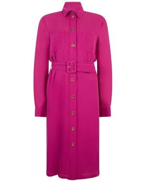 Moschino Belted Midi Shirt Dress - Pink
