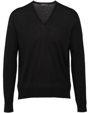Prada Pullover Mit V-Ausschnitt - Schwarz