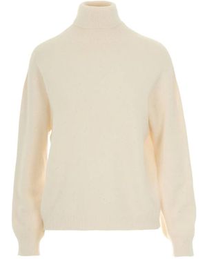 Liu Jo Roll-Neck Embellished Jumper - White