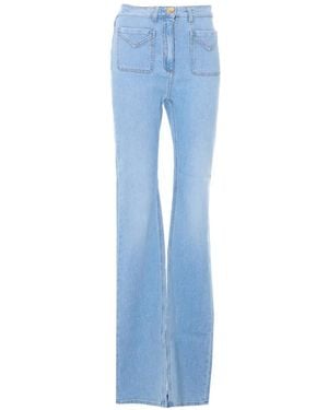 Elisabetta Franchi Pocket Flared Denim - Blue