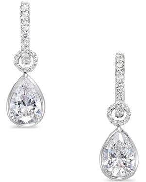 Anabela Chan Diamond Pendant Hoop Earrings - White