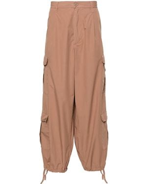 Emporio Armani Straight-Leg Cotton Cargo Trousers - Brown