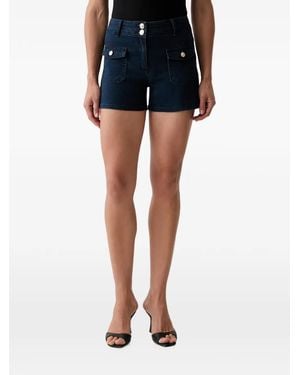 Morgan Button-Detail Pocket-Flap Shorts - Azul