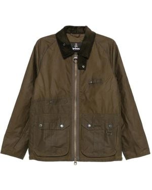 Barbour Corduroy-Collar Zip-Fastening Jacket - Green