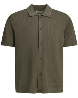 NN07 Nalo Textured-Knit Button-Up Shirt - Green
