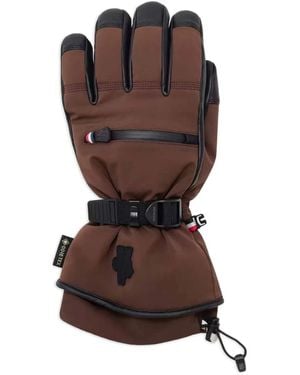 Moncler Leather-panels Gloves - Brown