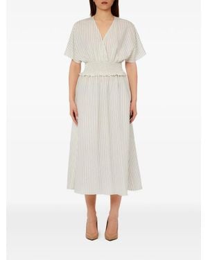 Liu Jo Striped Midi Dress - White