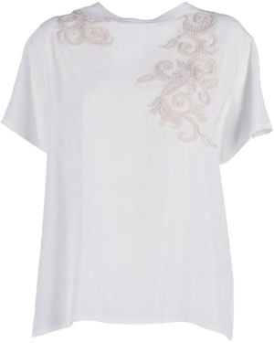 ERMANNO FIRENZE Floral-Embroidered T-Shirt - White