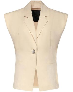 Pinko Sleeveless Rustic-Effect Jacket - Grey