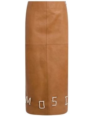 Moschino Falda Midi Con Logo - Marrón
