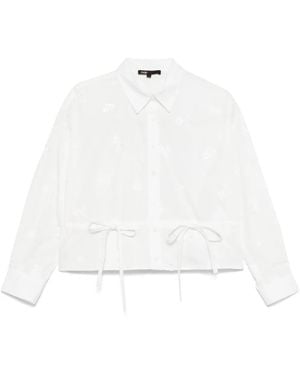 Maje Floral-Embroidered Blouse - White