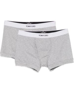Tom Ford Logo-Waistband Boxer - White