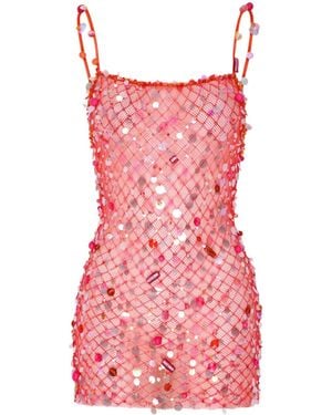 Roberta Einer Fishnet Mini Dress - Red