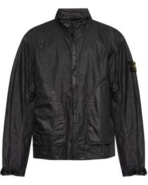 Stone Island Jacket Organic Look Nylon Panama-Tc - Black