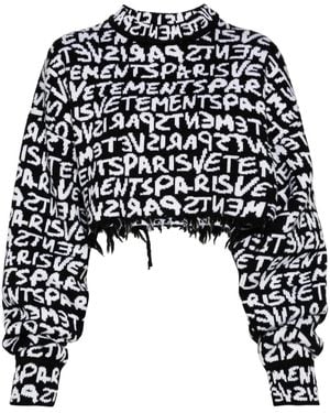 Vetements Pullover Mit Logo-Intarsie - Schwarz