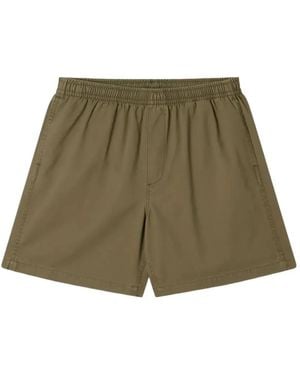 Obey Logo-Patch Elasticated Shorts - Green